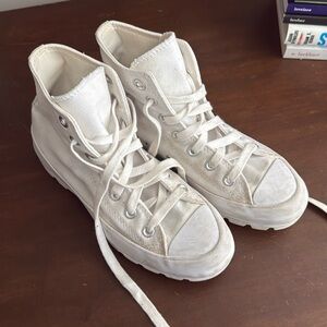 Women’s white platform converse